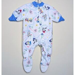 Vintage 80s Teddy Bears Western Cowboy Romper Bodysuit Pajamas 12 Months DS NWOT